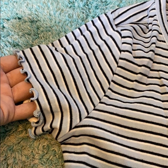 Blue and Black Ruffled Forever 21 Top - Picture 5 of 6